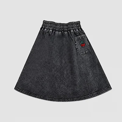 Black Denim Family Matching Outfits with Embroidered Details, Girls Dresses and Skirts, Boys Shirts and Baby Sets for Sibling Photos