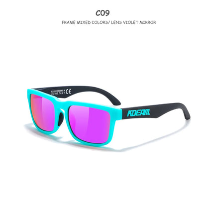 Kids Square Polarized Sunglasses by KDEAM, Lightweight TR90 Frames with Silicone Nose Pads for Boys and Girls Outdoor Play and Travel