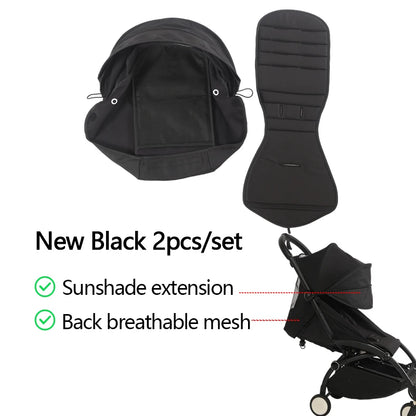 Stroller Canopy and Seat Cushion Kit with Mesh, Replacement Fabric Set Compatible with YOYO and YOYO+ for Everyday Outings, Multiple Colors