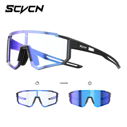 Kids Cycling Sunglasses by SCVCN for Ages 6-14, UV400 TR90 Sports Eyewear with Adjustable Nose Pads and Photochromic or Polarized Options