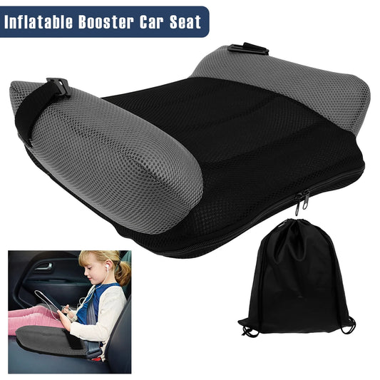PVC and Mesh Kids Inflatable Seat Cushion, Compact 49 x 37 cm Chair Pad in Black Blue or Red for Supervised Seating Outside Vehicles