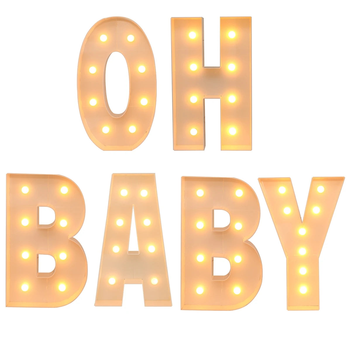 Giant Marquee Letter Frame Box, 91.5cm LED Light-Style Alphabet Display for DIY Names, Baby Showers, First Birthdays and Wedding Party Decor