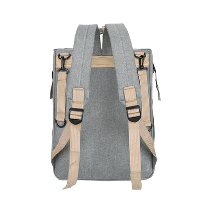 Diaper Backpack with Three Insulated Bottle Pockets and Fold-Out Changing Station, Multi-Pocket Baby Supply Bag for Moms and Dads on Everyday Outings