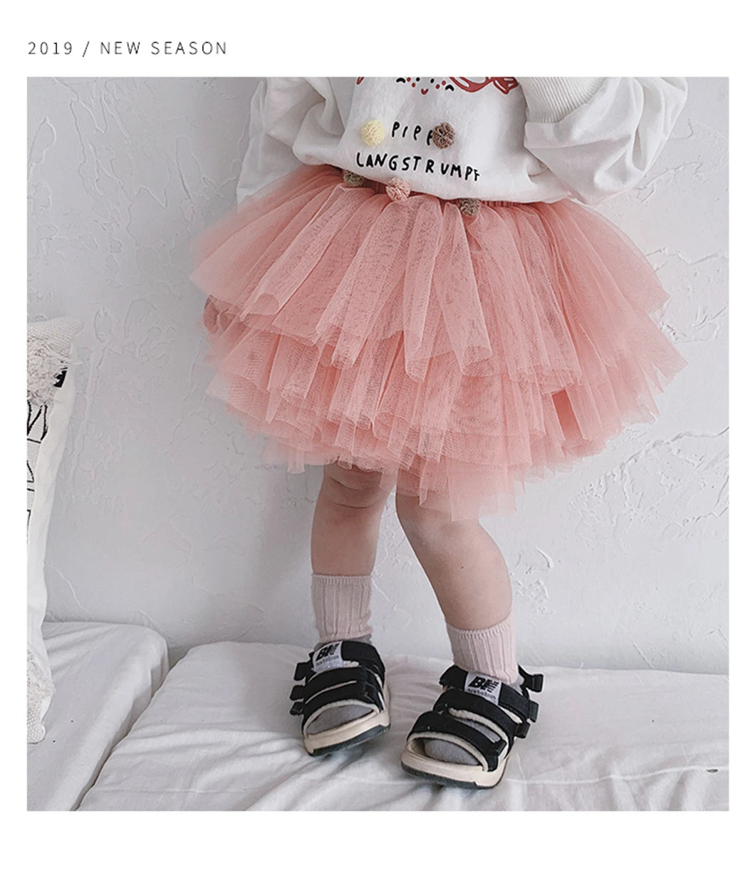 Tiered Tulle Tutu Skirt for Toddler and Little Girls with Gathered Waistband, Fluffy Solid Color Pettiskirt for Birthdays, Dance and Dress-Up