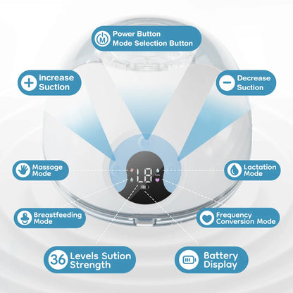 Single Wearable Breast Pump, Dr.ISLA EB46 Hands-Free Electric Milk Collector with 4 Modes, 36 Levels, LED Display and 210 mL Capacity