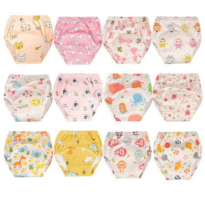 Washable Potty Training Pants Multipack, 4 or 8 Reusable Toddler Underwear Briefs with Printed Designs for Daytime Toilet Learning, Sizes S-XL