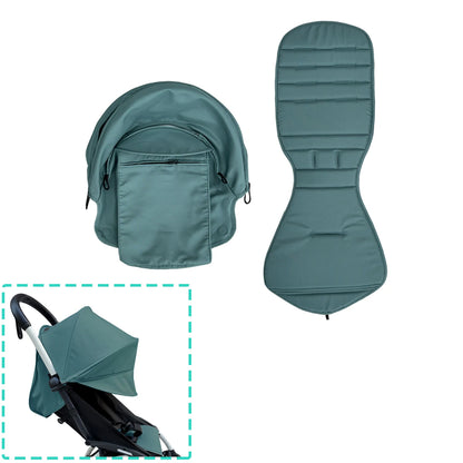 Stroller Replacement Fabric Set for Babyzen YOYO and YOYO2, MomTan Canopy with Storage Pocket and Padded Seat Cushion, Multiple Color Options