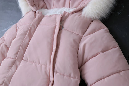Infant Winter Snowsuit with Hood, Double Front Zippers and Quilted Design, Fleece-Lined Baby One-Piece for Boys and Girls, 3-24 Months