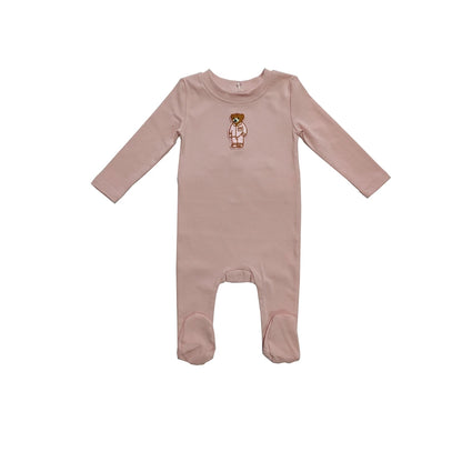 Kids Button Front Loungewear with Teddy Bear Motif, Long Sleeve Shirt and Pants Sets, Dress and Baby Romper Options in Blue, Pink and Red