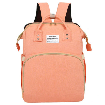 Diaper Backpack with Three Insulated Bottle Pockets and Fold-Out Changing Station, Multi-Pocket Baby Supply Bag for Moms and Dads on Everyday Outings