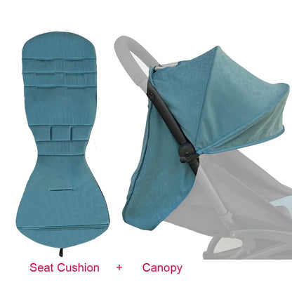 Stroller Canopy Fabric and Seat Cushion Set by COLU KID for Babyzen YOYO and YOYO2, Removable Washable Peach Skin Cloth in Five Color Options