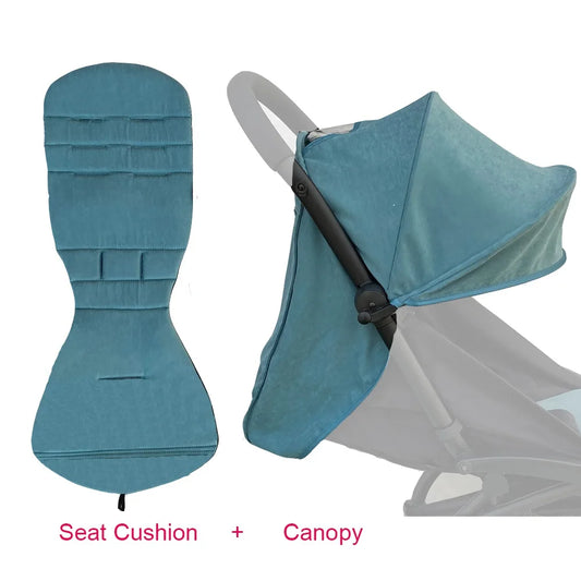 Stroller Canopy Fabric and Seat Cushion Set by COLU KID for Babyzen YOYO and YOYO2, Removable Washable Peach Skin Cloth in Five Color Options