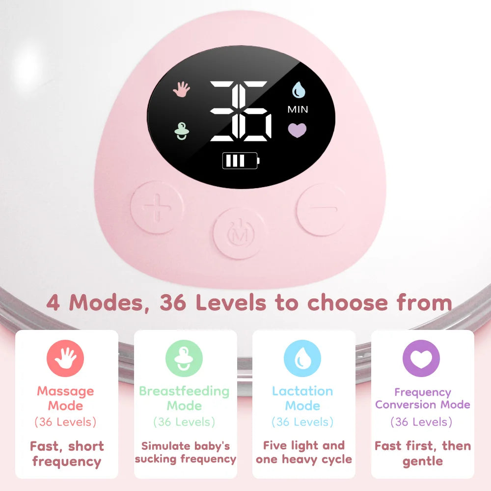 In-Bra Wearable Breast Pump by MAMIJOY EB50/EB50D, 4 Modes and 36 Levels, Rechargeable Hands-Free Design with Single or Double Options