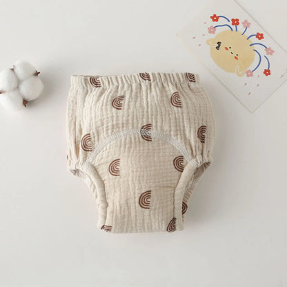 Printed Cotton Potty Training Pants, Single Reusable Learning Underwear with Pull-On Waist for Babies and Toddlers in Sizes 80–110