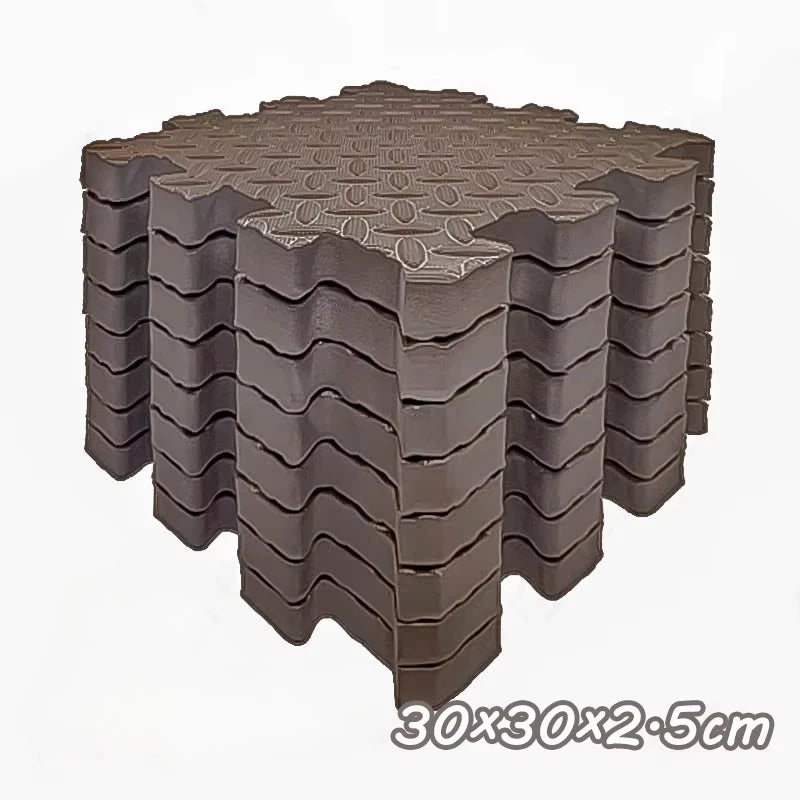Modular Baby Floor Padding Tiles, 30 cm Interlocking Squares with 2.5 cm Thickness in 1, 4, 6 or 8-Piece Options for Supervised Nursery Play