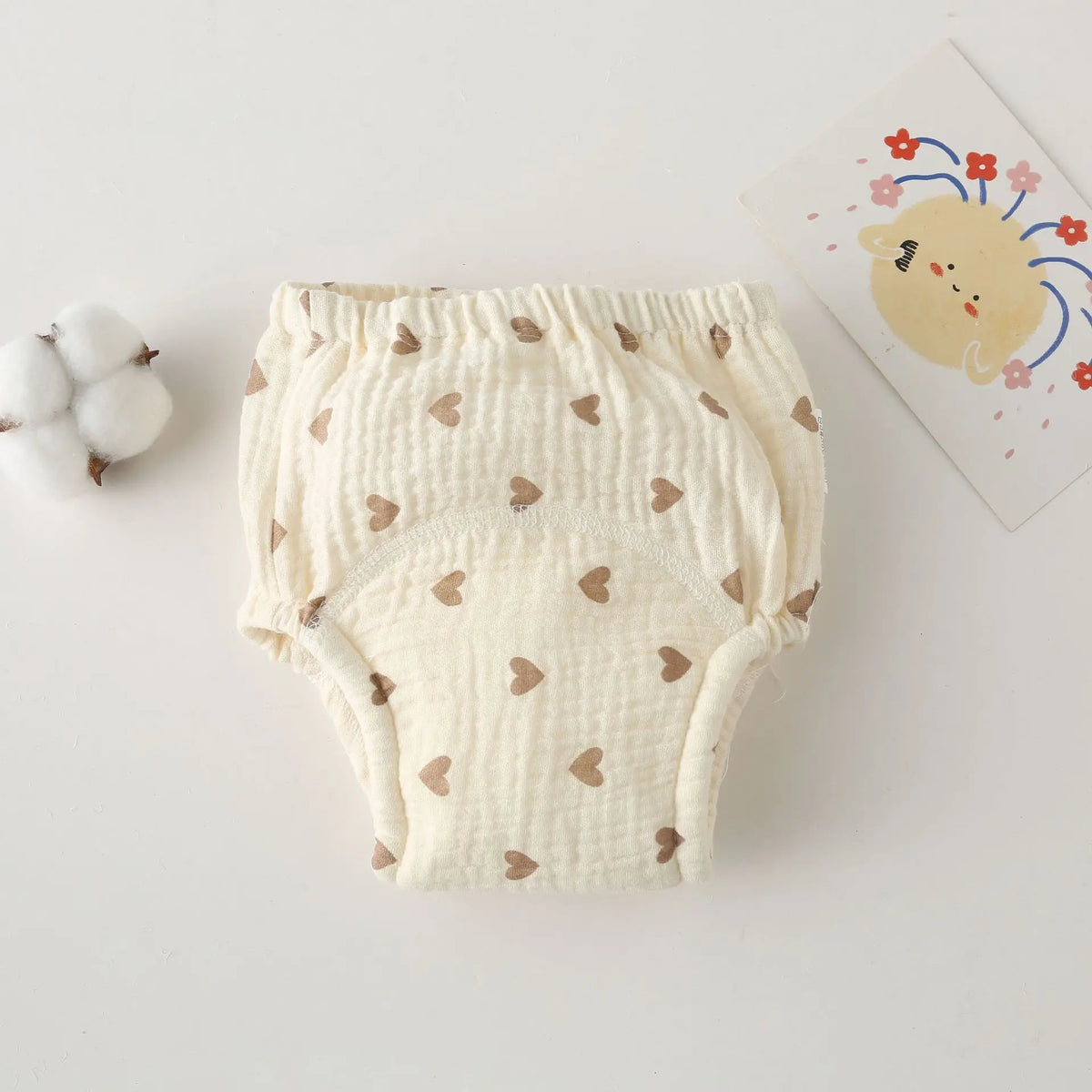 Printed Cotton Potty Training Pants, Single Reusable Learning Underwear with Pull-On Waist for Babies and Toddlers in Sizes 80–110