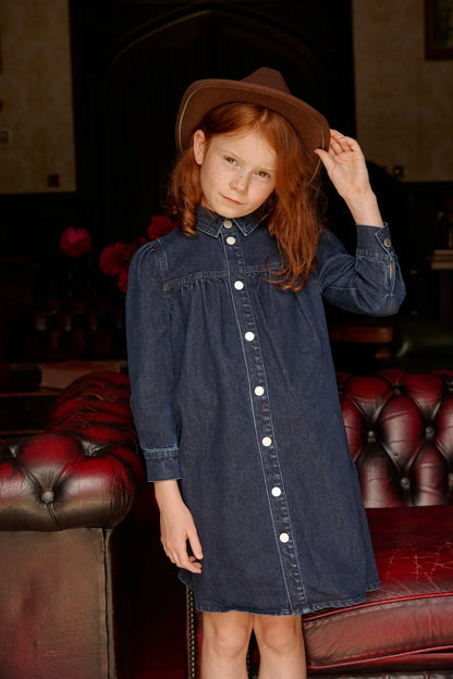 Kids Matching Varsity Outfits, Navy Embroidered Tops, Denim Skirts and Dresses for Babies, Boys and Girls, Sibling Photos and Fall Layering