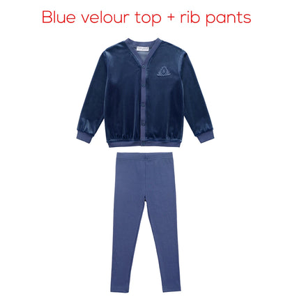 Floral Velour Kids Coordinating Outfits with Girls Dresses, Baby Romper Options, Boys Clothing Sets and Separate Modal Shirt