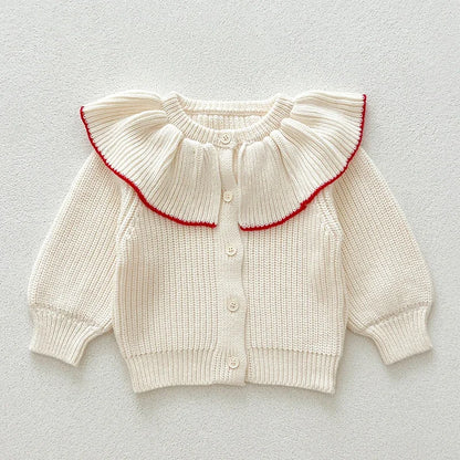 Infant Girl Sweater Cardigan with Long Sleeves, Button-Front Knit Layering Coat in Multiple Styles for Fall Outfits, Sizes 3M to 3T
