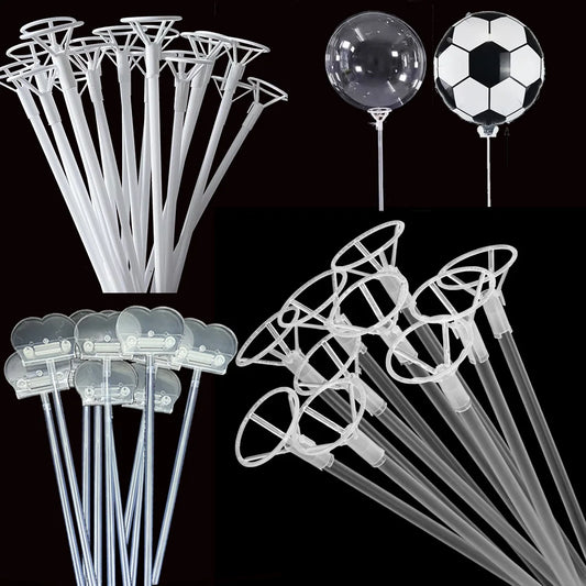 Balloon Holder Sticks for Bobo Balloon Decorations, White and Clear Support Rods in 40cm or 70cm for Birthday Parties and Weddings, 10-100 Pieces