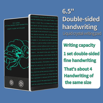 Compact LCD Writing Tablet, 6.5-Inch Fine Handwriting Sketch Pad with Single or Double-Sided Options and Magnetic Stylus for Notes and Drawing