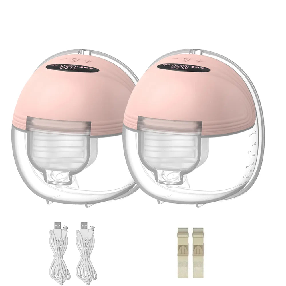 Wearable Breast Pump with 12 Suction Levels, BornBL S21 Hands-Free Electric Design with 3 Modes, USB-C Charging and 24 mm or 27 mm Options
