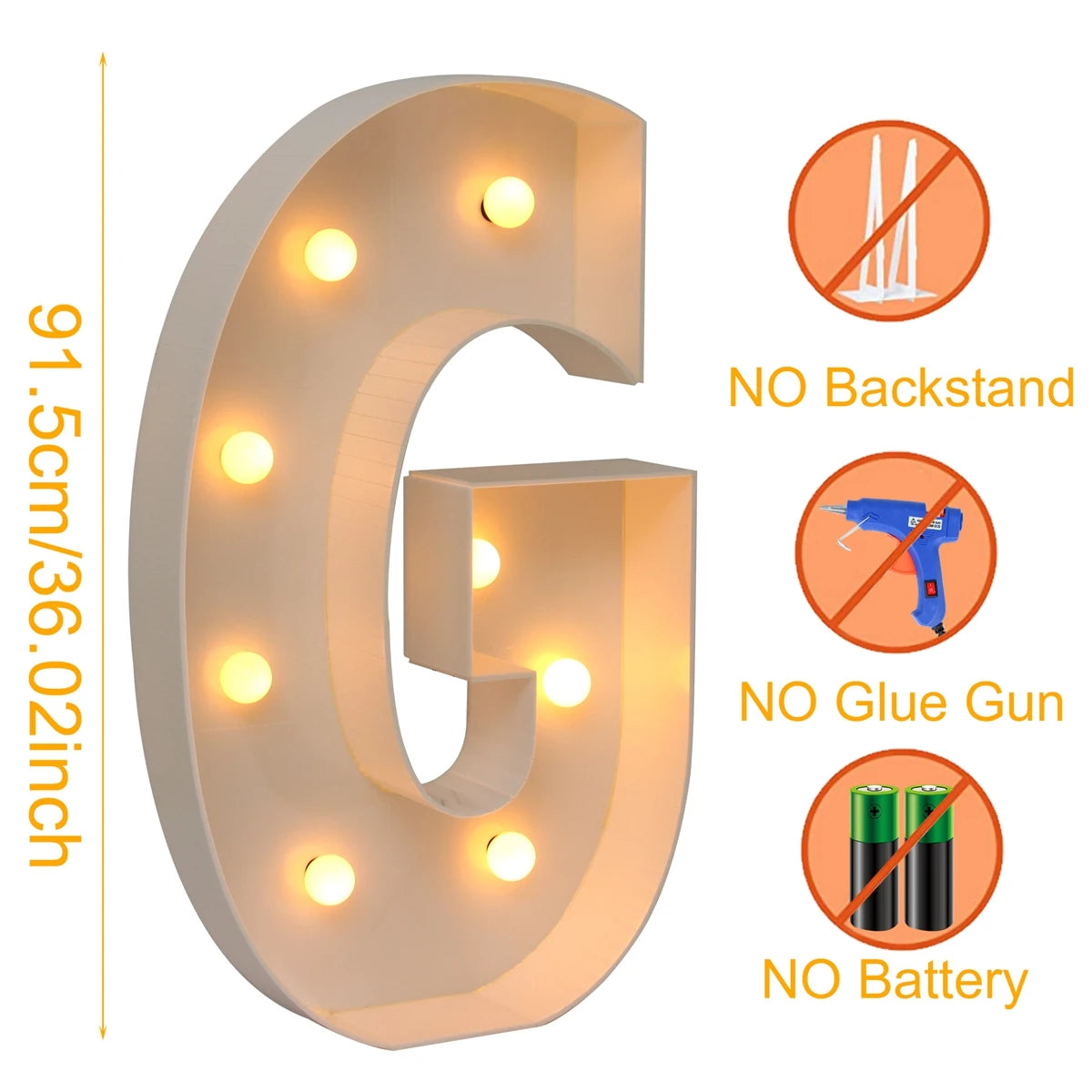 Giant Marquee Letter Frame Box, 91.5cm LED Light-Style Alphabet Display for DIY Names, Baby Showers, First Birthdays and Wedding Party Decor