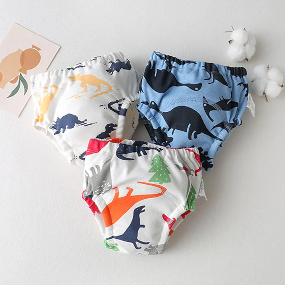 Washable Potty Training Pants Multipack, 4 or 8 Reusable Toddler Underwear Briefs with Printed Designs for Daytime Toilet Learning, Sizes S-XL