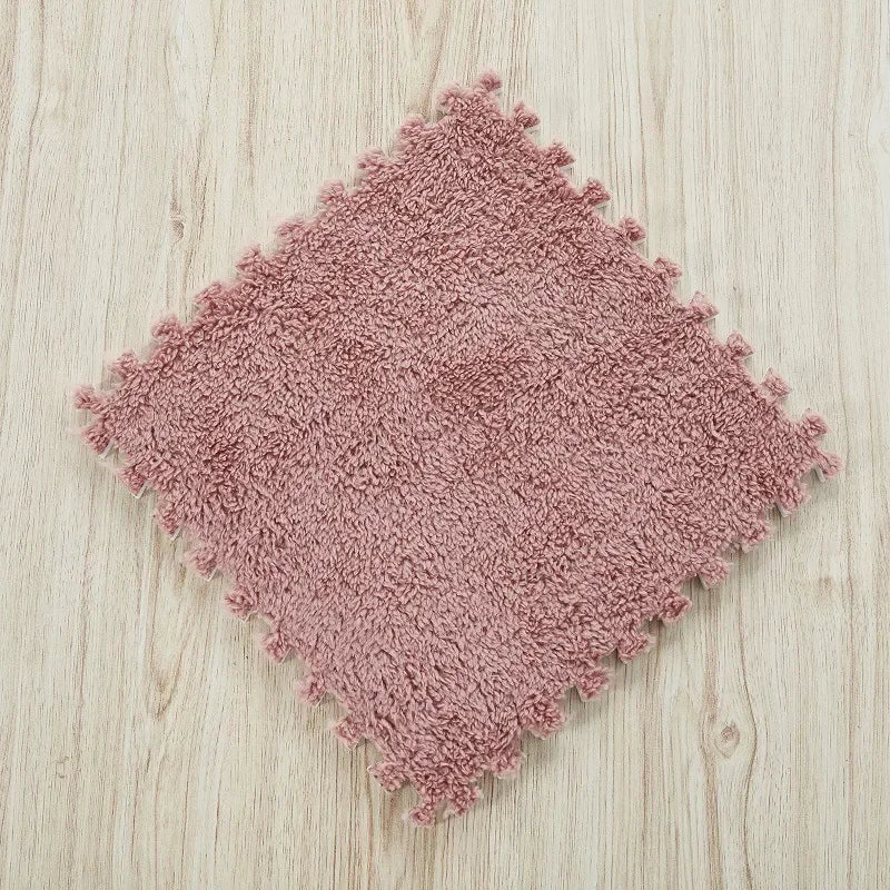 Plush Interlocking Foam Floor Mat with 30 cm Velvet-Topped EVA Tiles, 10 or 20 Pieces for Kids Rooms, Nursery Corners and Indoor Play Areas