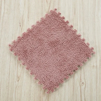 Plush Interlocking Foam Floor Mat with 30 cm Velvet-Topped EVA Tiles, 10 or 20 Pieces for Kids Rooms, Nursery Corners and Indoor Play Areas