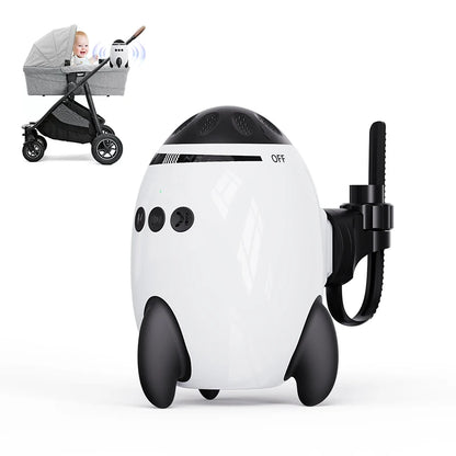 Rechargeable Stroller Rocker with White Noise and Bluetooth, Portable Automatic Pram Rocking Accessory with Adjustable Speed and USB-C Charging
