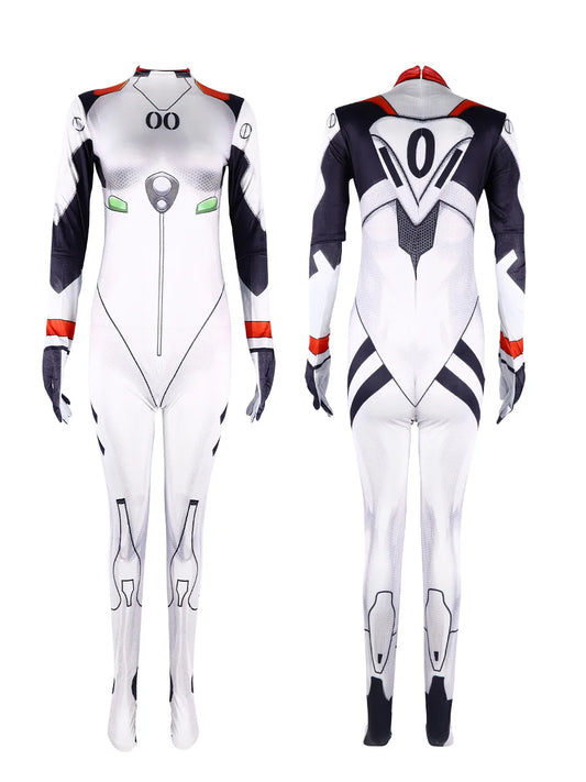 Women's Anime Cosplay Bodysuit, Asuka Rei Zero Two and Dva Character Zentai Costume for Halloween Parties and Convention Dress-Up