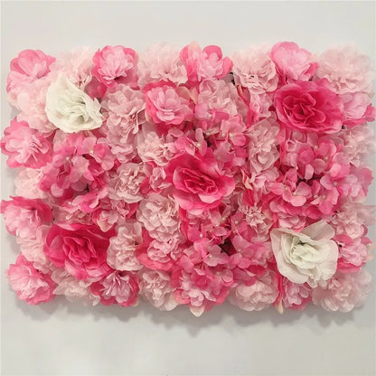 Artificial Flower Wall Panels with Fabric Roses, 40 x 60 cm Reusable Floral Backdrop for Baby Showers, Weddings, Birthdays & Home Decor