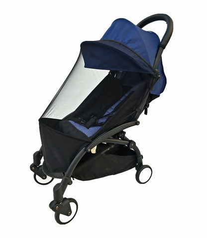 Stroller Mosquito Net with Foot Pocket, Black Polyester Mesh Insect Cover for YOYO-Style Pushchairs, Outdoor Park Walks and Family Travel