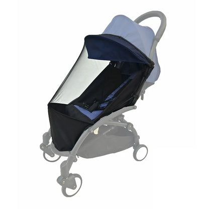 Stroller Mosquito Net with Foot Pocket, Black Polyester Mesh Insect Cover for YOYO-Style Pushchairs, Outdoor Park Walks and Family Travel