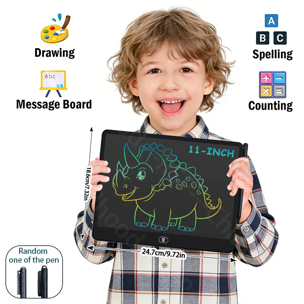 Kids LCD Doodle Tablet, 8, 11, 13 or 16-Inch Erasable Drawing and Handwriting Board with Stylus, Screen Lock and Clear Button for Creative Practice