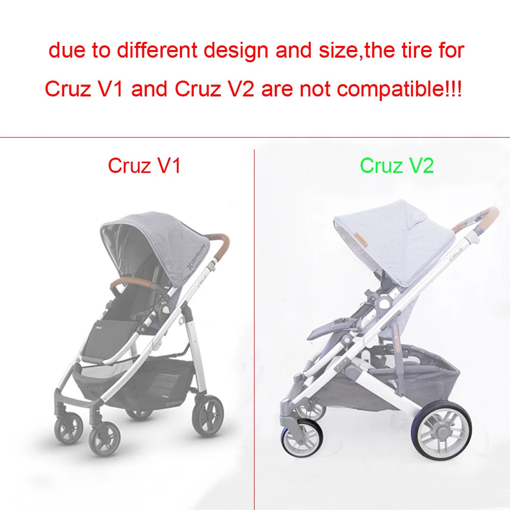 UPPAbaby Cruz Replacement Tire Covers for V1 and V2 Strollers, PU Tubeless Front or Rear Tire Rings for Model-Matched Wheel Repair and Maintenance