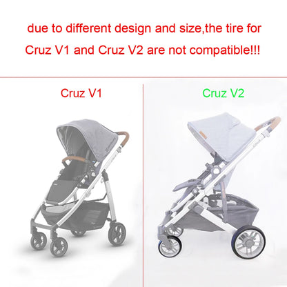 UPPAbaby Cruz Replacement Tire Covers for V1 and V2 Strollers, PU Tubeless Front or Rear Tire Rings for Model-Matched Wheel Repair and Maintenance