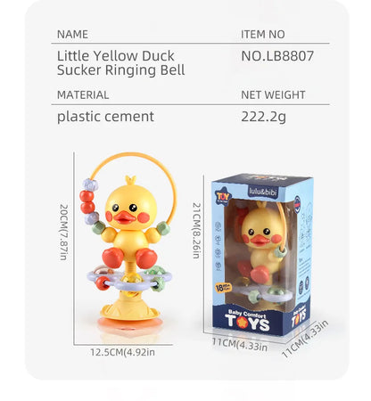 Animal Suction Activity Toy with Colorful Beads and Rattle Rings, Cartoon Tabletop Play Accessory for Supervised Reaching and Hands-On Exploration