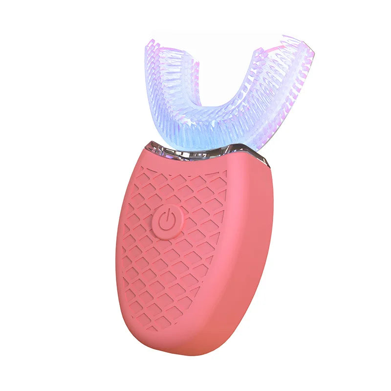 Adult U-Shaped Electric Toothbrush with Four Brushing Modes, Blue-Light Feature and Wireless Charging Design for Daily Oral Care