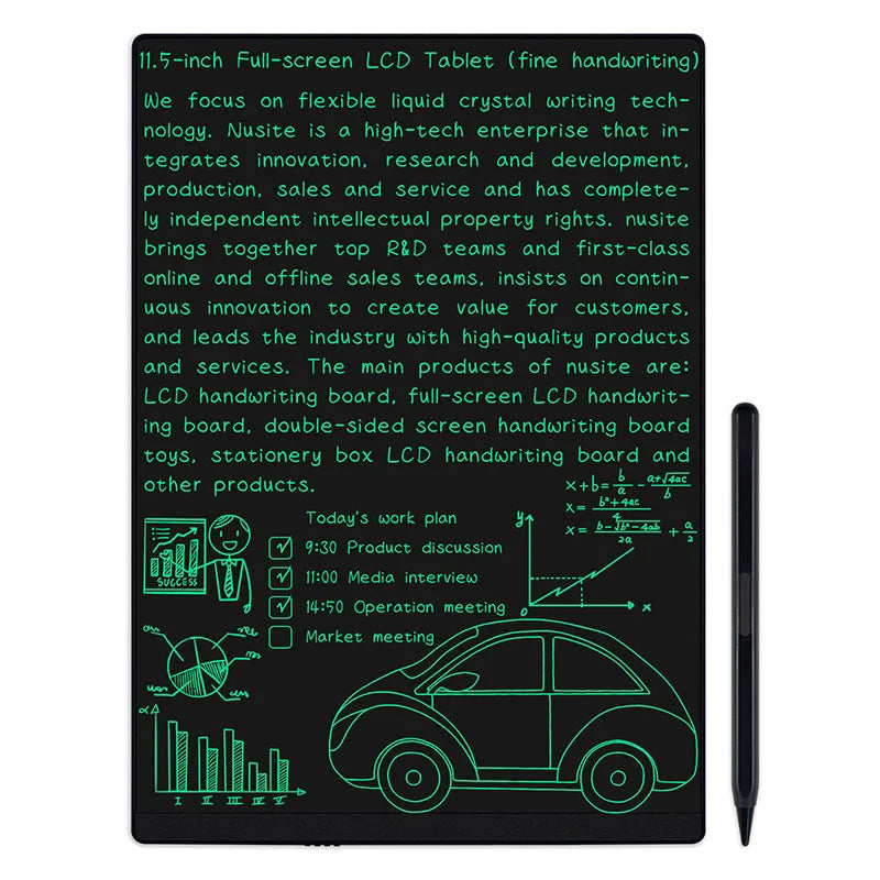 Fine-Line LCD Writing Tablet, 11.5-Inch Full-Screen Drawing Board with Magnetic Stylus for Kids Handwriting Practice, Math and Family Memos
