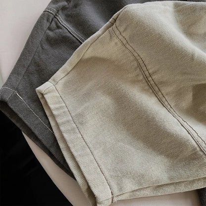 Toddler Wide Leg Pants with Elastic Waist and Stitched Patch Pockets, Apricot or Dark Gray Casual Harem Trousers for Boys and Girls, 12M–6T