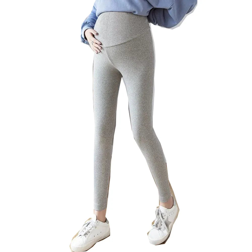 Maternity Denim Jeans with Over-Belly Panel, Blue Pregnancy Pants with Frayed Hem Styling, M-2XL Options for Everyday Casual Outfits