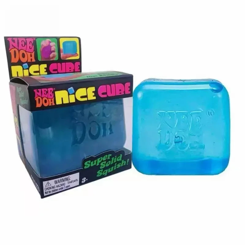 NeeDoh Squishy Fidget Toy, Nice Cube and Nice-Sicle Styles for Gentle Tactile Squeeze Play, Colorful Desk Breaks and Novelty Gift Ideas