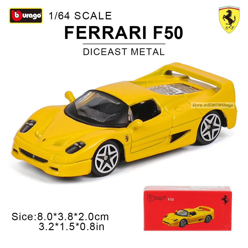 Bburago Ferrari Model Car, 1:64 Scale Diecast Metal Collectible with Daytona SP3, 488 GTB, F50 and More Sports Car Options for Display and Gifts