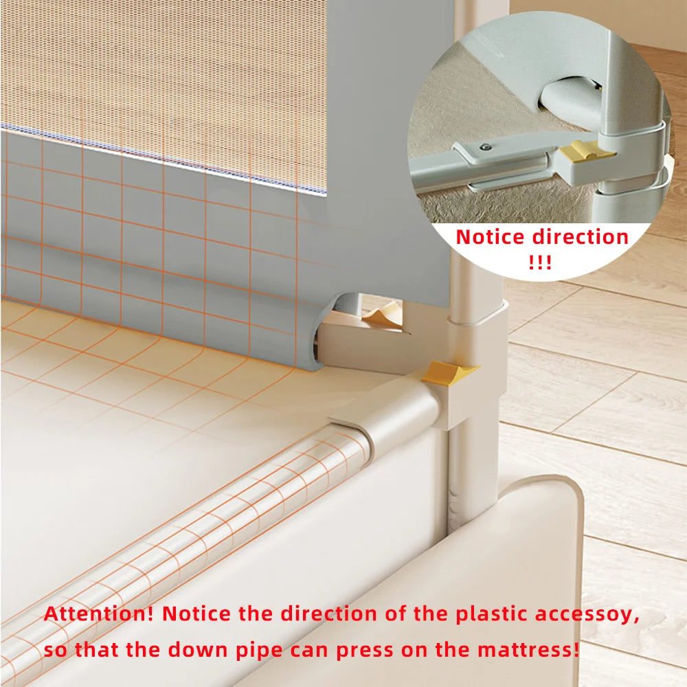 Height Adjustable Bed Rail by PANGDUBE, Single Mesh Guard Panel with Lift Mechanism, Removable Washable Fabric and Eight Length Options