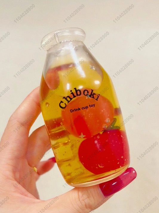 Bottle Shaped Stress Ball Fidget Toy with Colorful Filling, Juice and Boba Inspired Squishy Designs for Tactile Play and Novelty Gifts