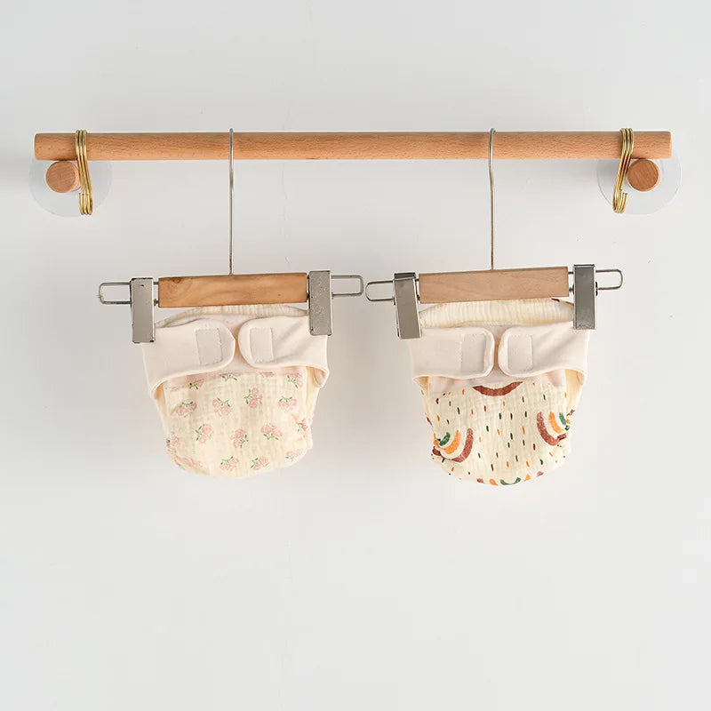 Baby Wrap Cloth Diaper with Adjustable Waist Tabs, Reusable Cotton Nappy in Animal and Rainbow Prints, Single-Piece Infant Changing Essential