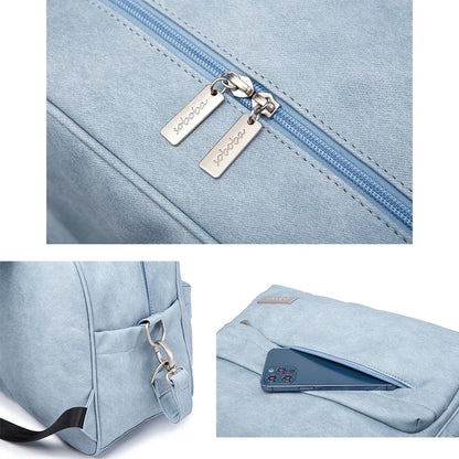 Diaper Bag Backpack by Soboba with Front Zipper Pocket, Top Carry Handle and Solid Color Styling for Baby Care Essentials and Everyday Outings