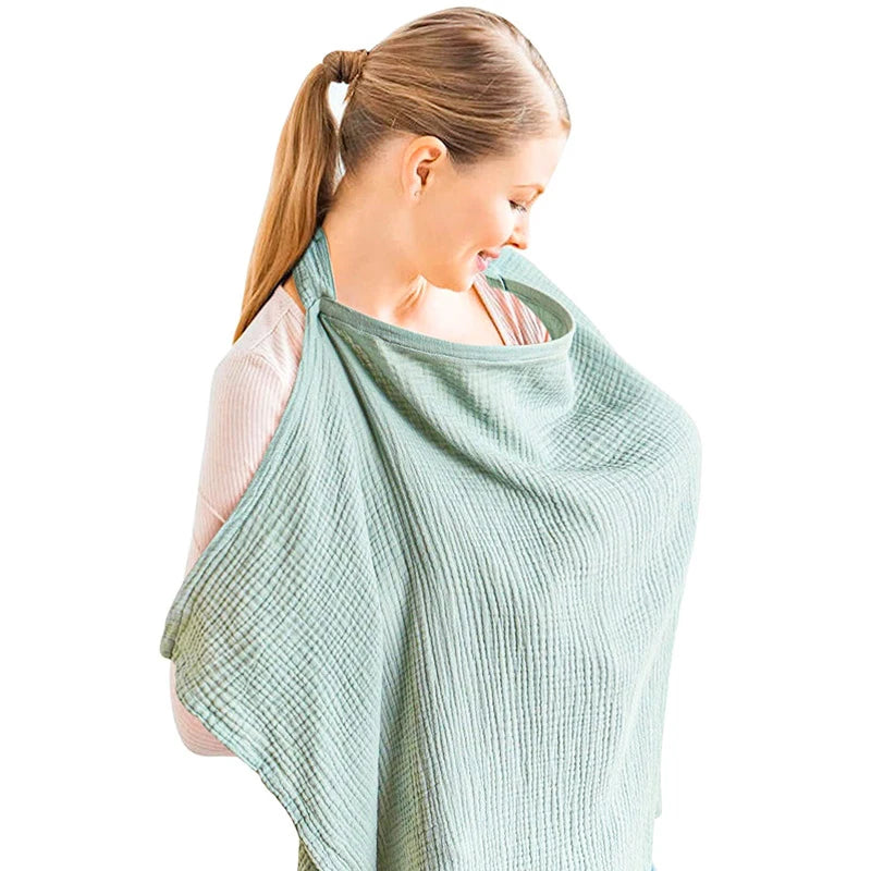 Cotton Muslin Breastfeeding Cover for Moms | Nursing Privacy Apron in Multiple Colors for Feeding Baby During Outings and Everyday Routines